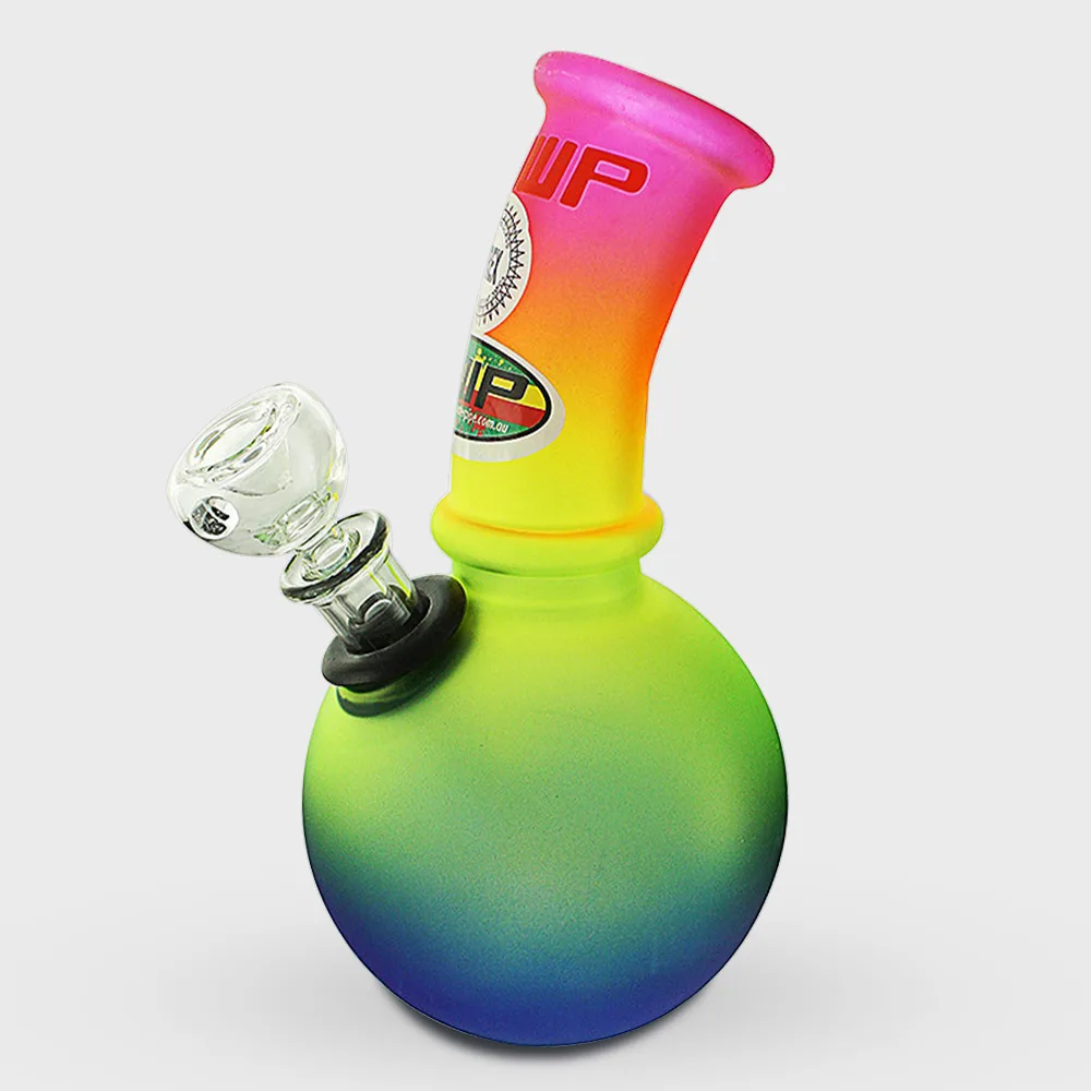 MWP Frosted Rainbow Design Glass Bubble Bong 19cm