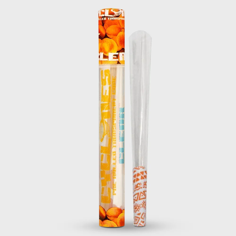 Cyclones Clear Pre-Rolled Transferent Cone Peach