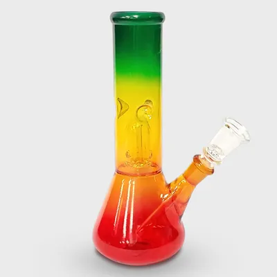 Rasta Dome Perk Beaker Glass Bong 20cm