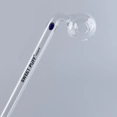 Sweet Puff Glass Pipe 16cm Coloured Balancer Pack X2