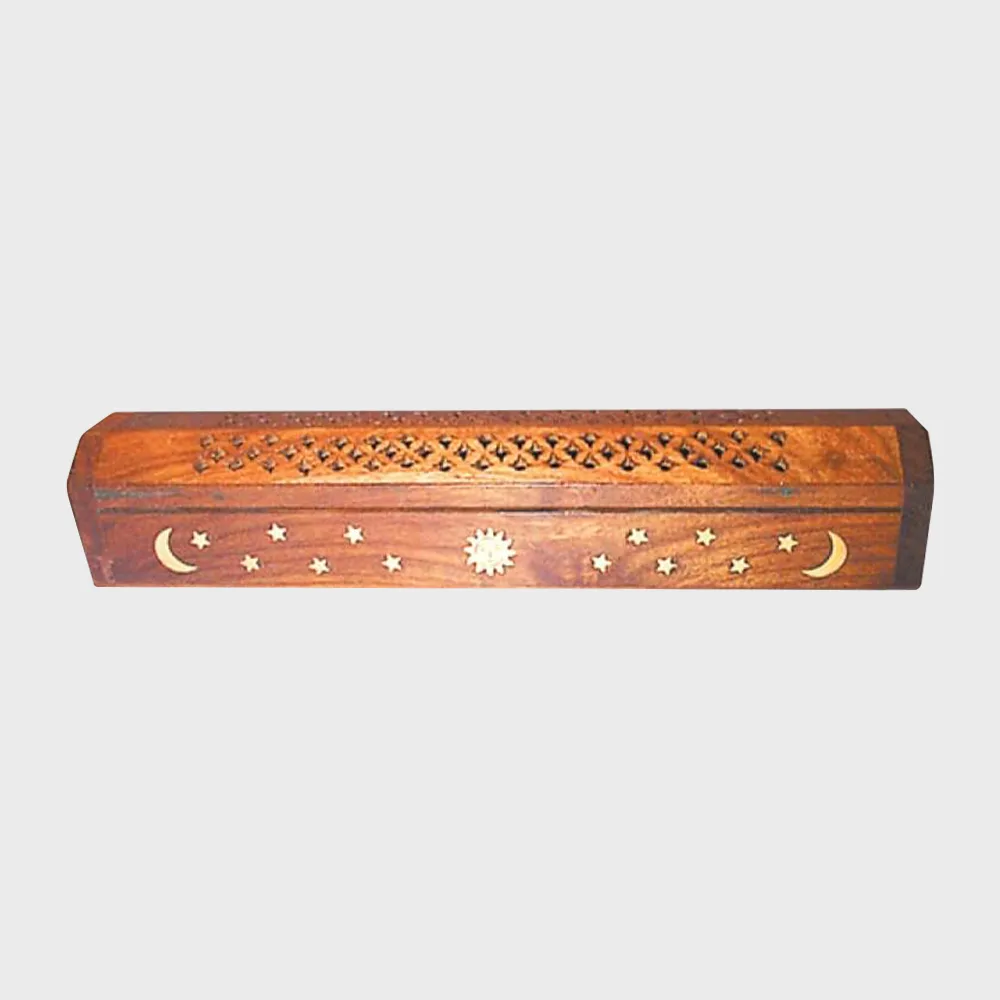 Ash Catcher Wooden Box Sun Incense Burner