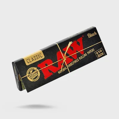 Raw Classic Rolling Papers Black Size 1¼