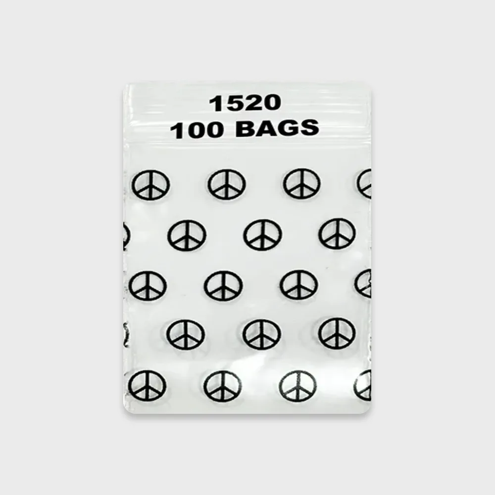 Resealable Plastic Bags 38×51 mm with Peace Patterns