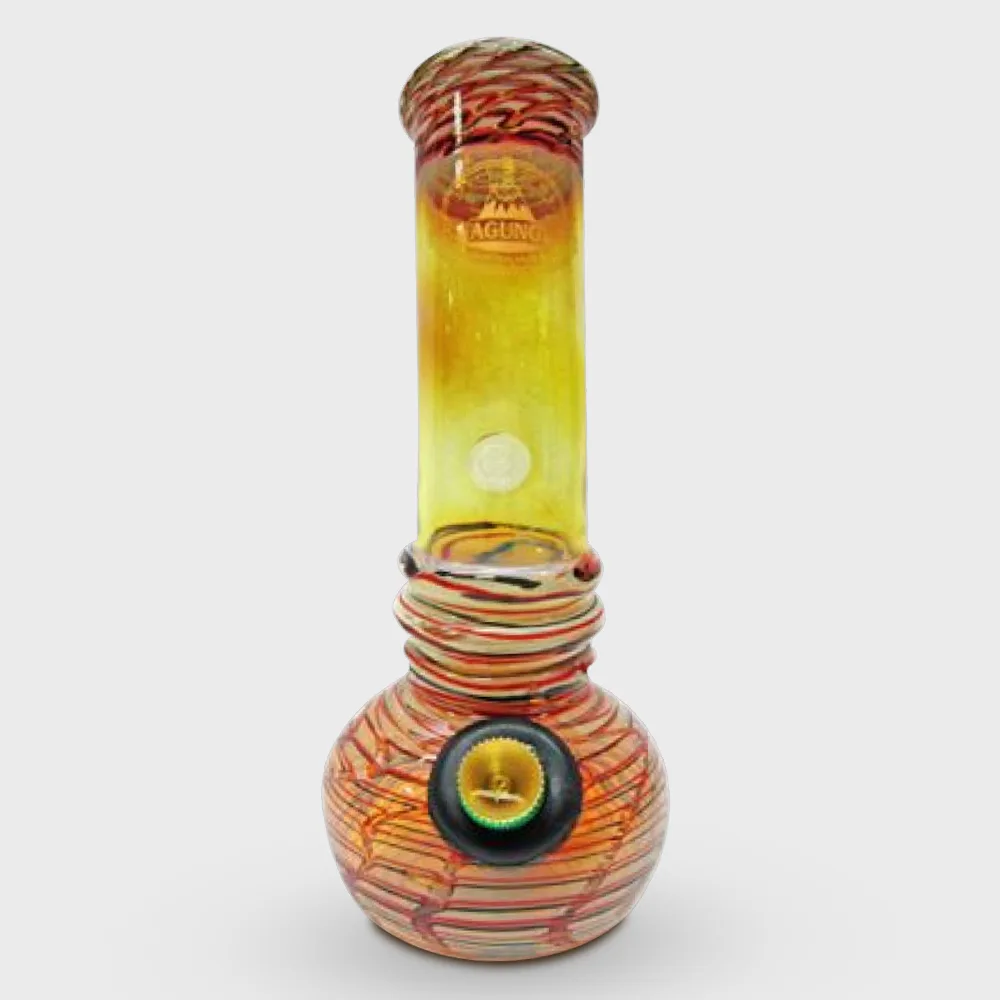 AGUNG Gold Fume 2 Necklace Rings Design Bubble Bong 19cm