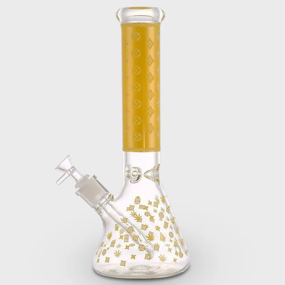 Glow in the Dark Gucci Design Beaker Glass Bong 26cm