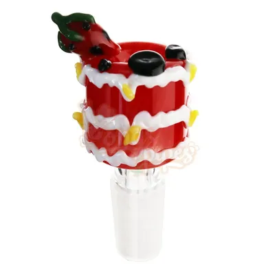 Strawberry Cake Glass Cone Piece 14mm