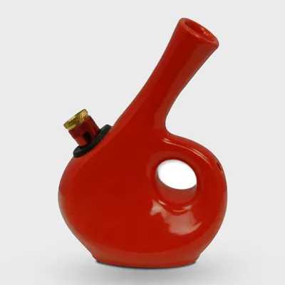 Red Aladdin Lamp Design Ceramic Bong 13cm