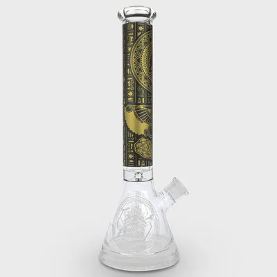 Extra Thick 15mm Base Glow in the Dark Beaker Glass Bong 35cm
