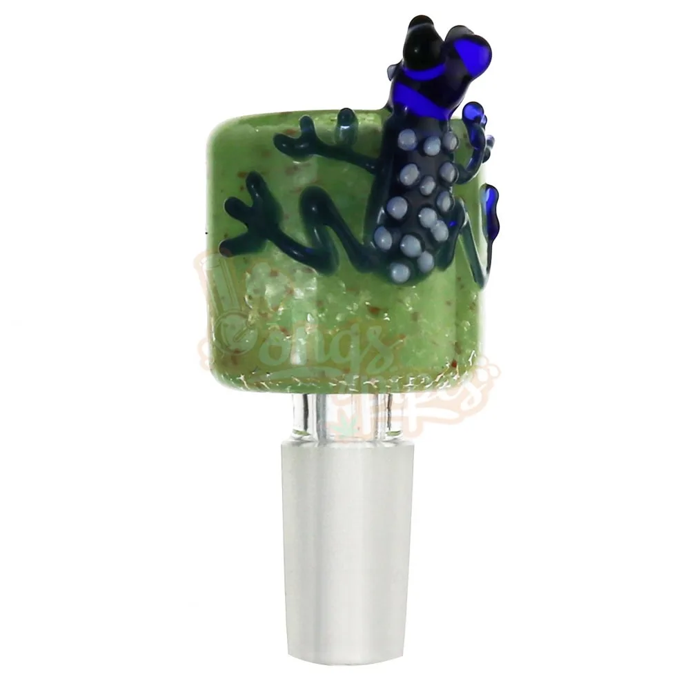 Double Wall Glass Cone Piece With Lucky Frog On The Side 14mm