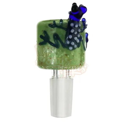 Double Wall Glass Cone Piece With Lucky Frog On The Side 14mm