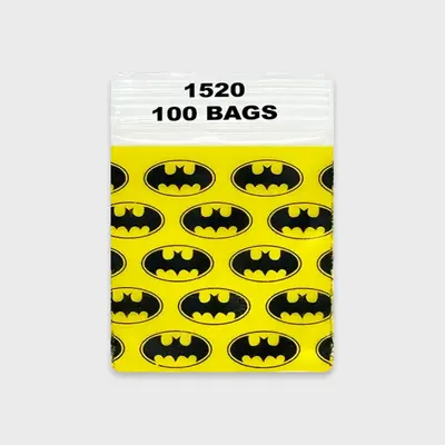 Resealable Plastic Bags 38×51 mm with Black Bat Patterns