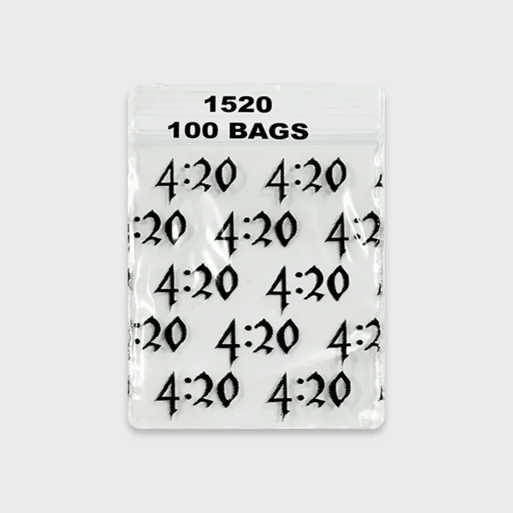 Resealable Plastic Bags 38×51 mm with 4:20 Patterns