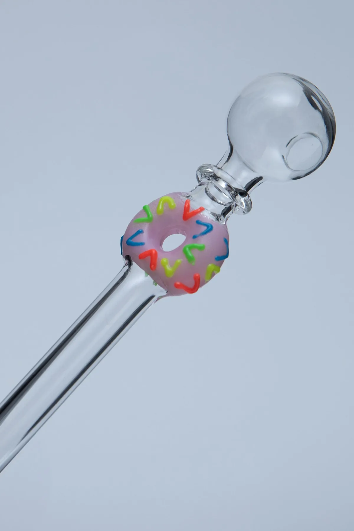 Sprinkles Donut Sweet Puff Glass Pipe 14cm Pink