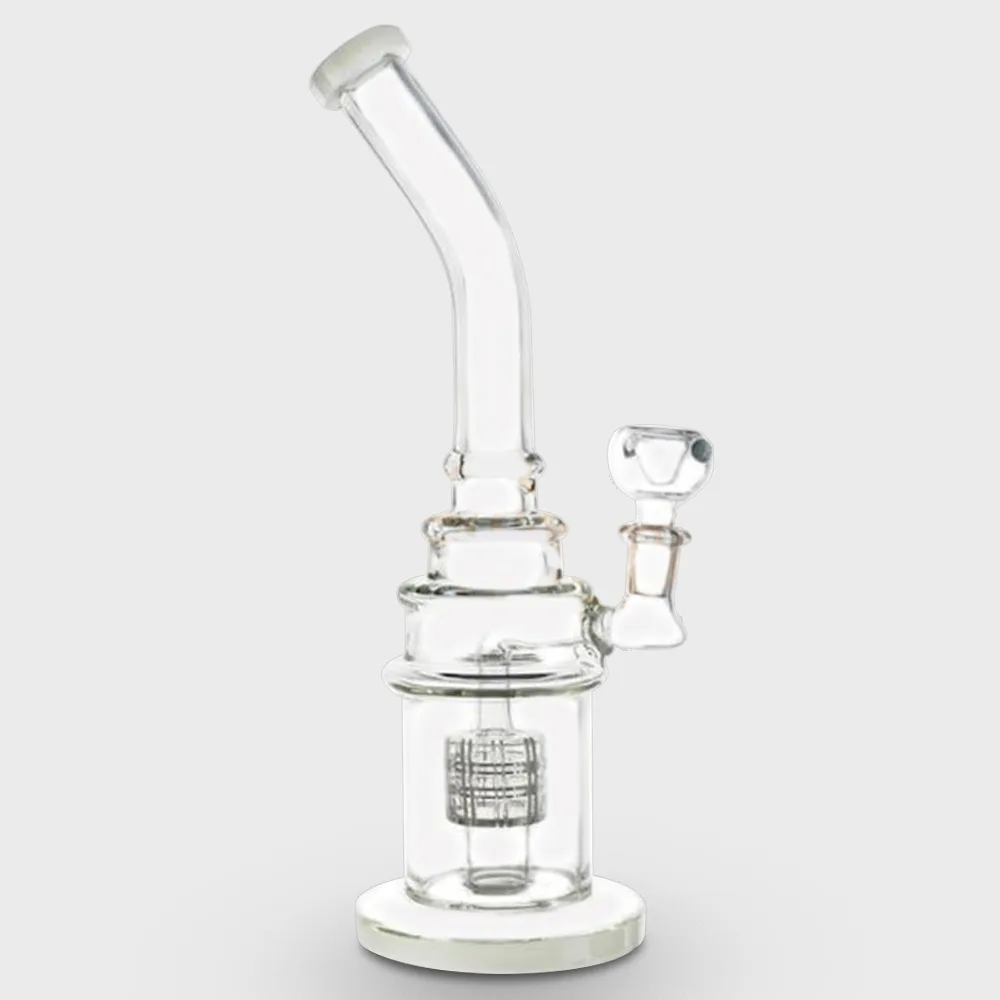 Slight Bent Percolator Glass Bong 30cm