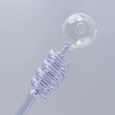 Curly Sweet Puff Glass Pipe 14cm Purple Balancer